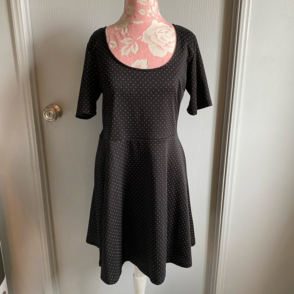 H&M Black Polka Dot Skater Dress